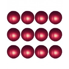 8" Paper Lantern Burgundy Regular Wire Value Pack (12 PCS)